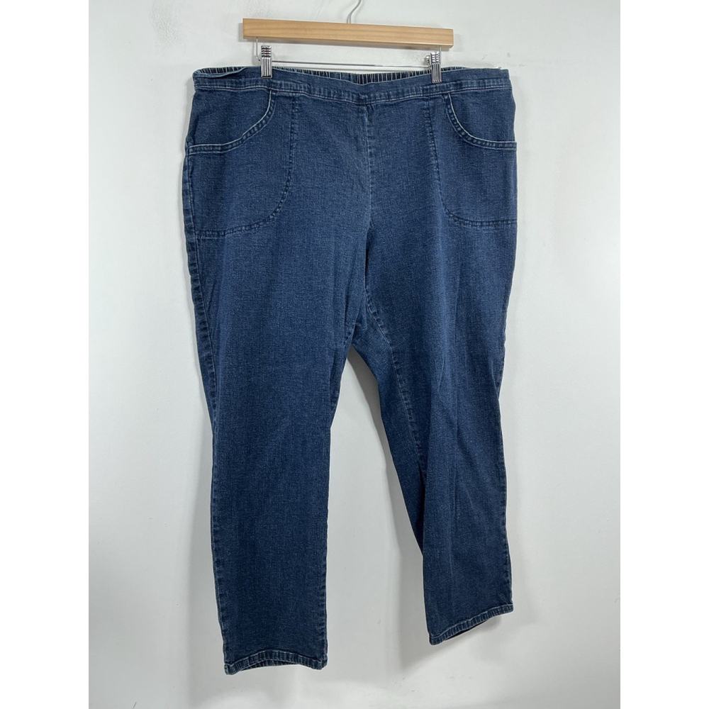 Womans Excellent JM Collection Pullon Blue Jeans 3x 22w-24w Elastic Waist 79/Y-2